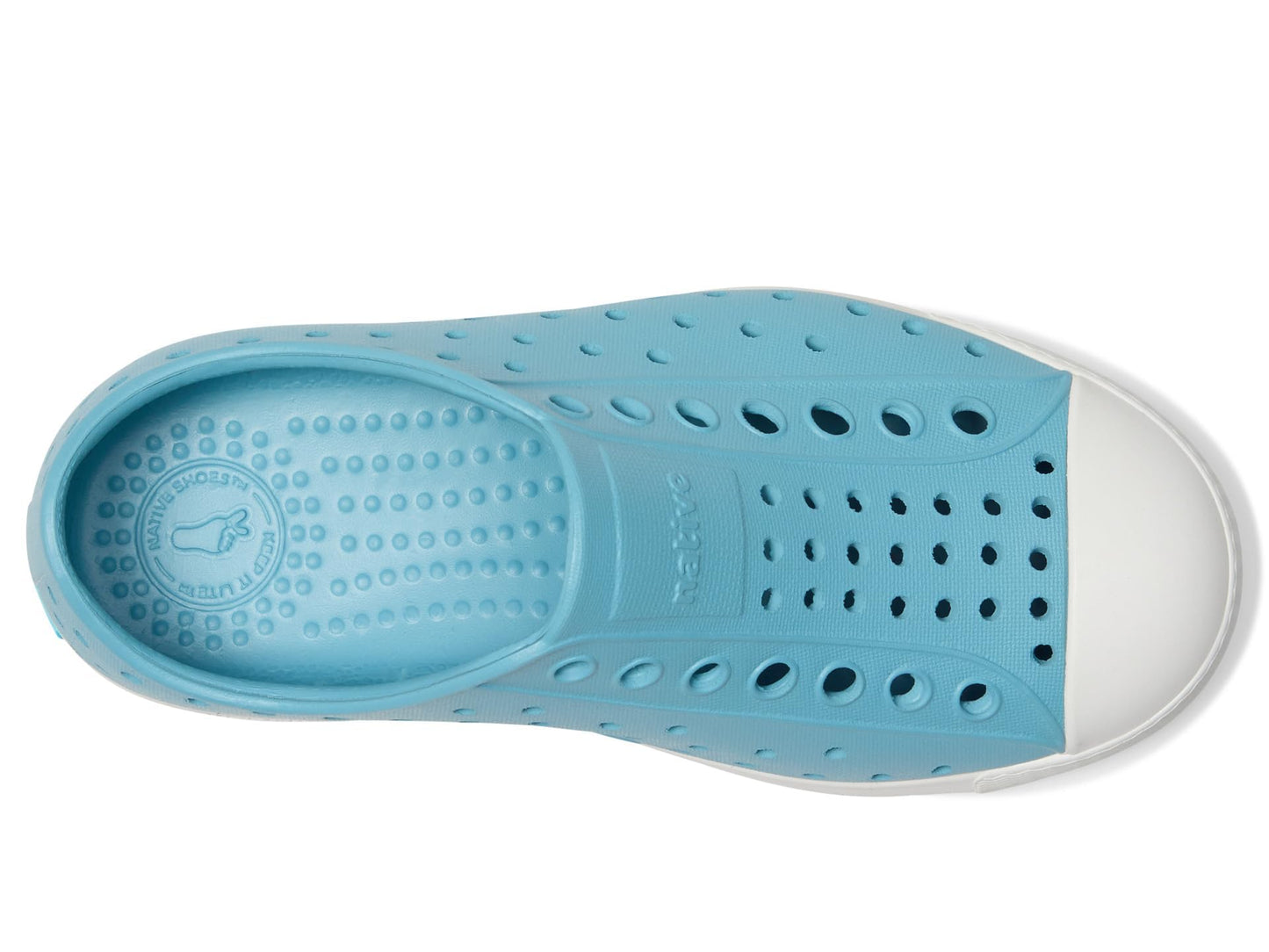 Native Shoes Unisex-Kids Jefferson Sneakers, Flux Blue/Shell White, 4 Toddler