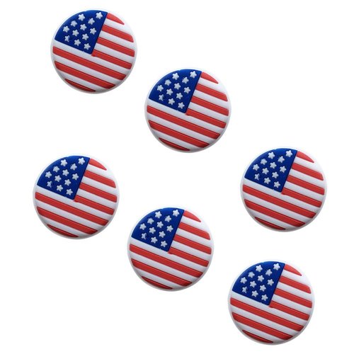Amosfun 6PCS Tennis Racket Vibration Silicone American Flag Tennis Racquet Shock Absorbers Tennis Racket Strings Dampers for Player