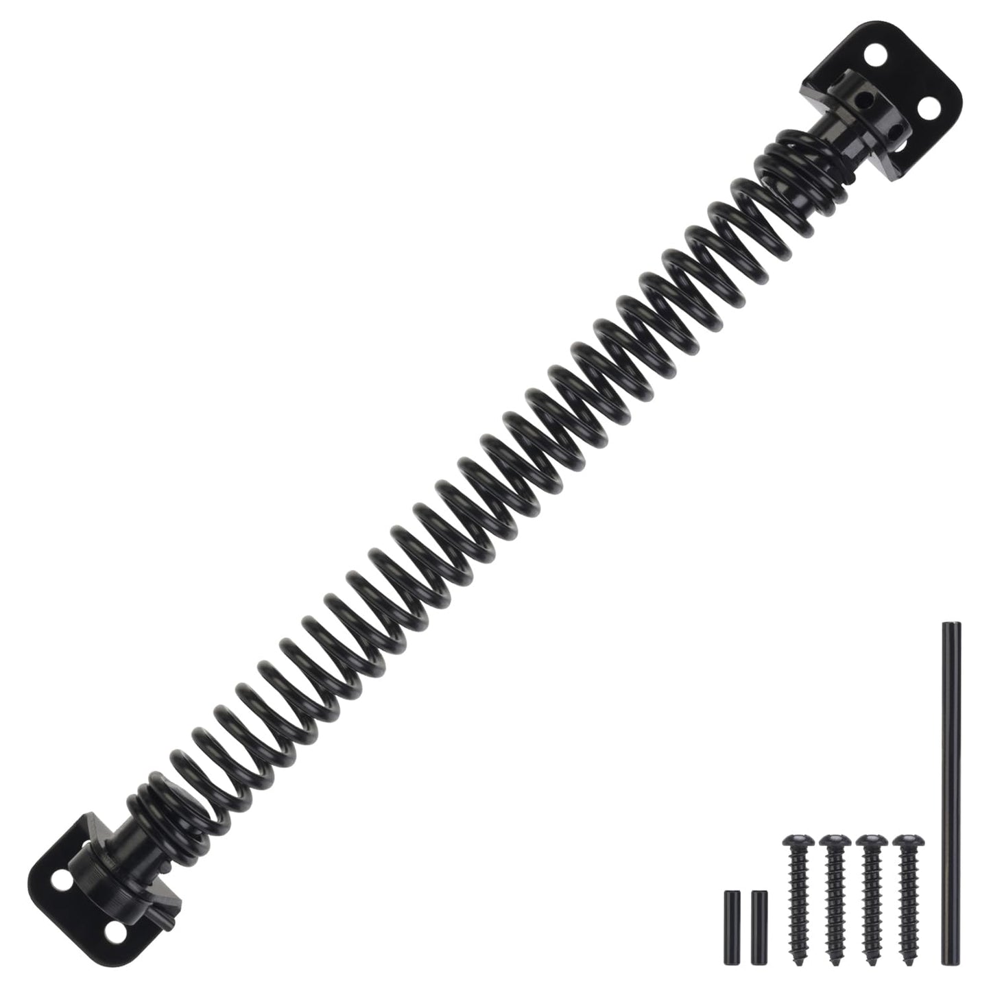 EVCUHASL 11-1/2" Gate Spring Self Closing Heavy Duty Door Springs to Close Door, Automatic Gate Closer with Adjustable Tools for Metal Gates, Wooden Fences and Vinyl Fence Gates(Black, 1 Pack)