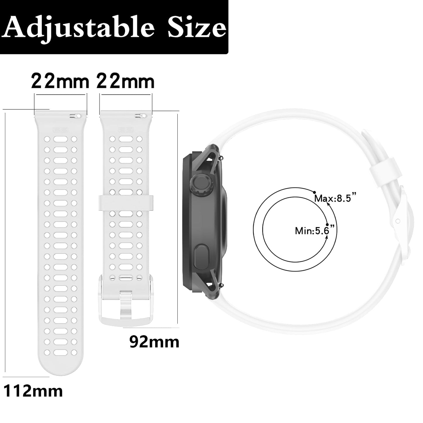 Harikiri 20mm Sport Silicone Bands Compatible with COROS PACE 2/COROS APEX 2/COROS APEX 42mm for Men and Women