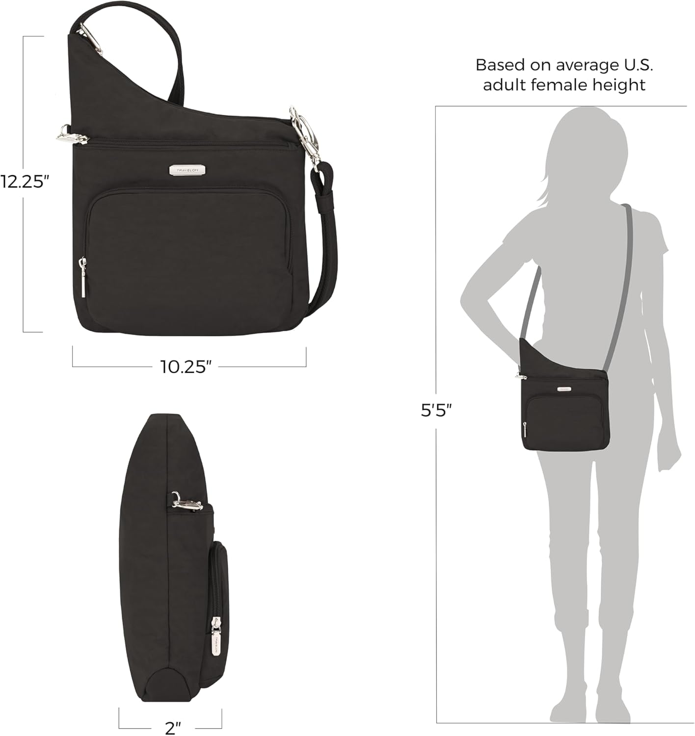 Travelon Anti-Theft North/South Crossbody Bag - Secure Essentials for On-the-Go Style