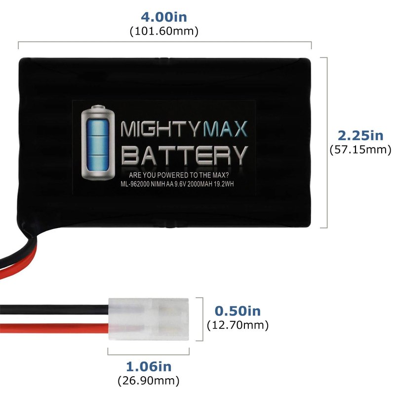 Mighty Max Battery 9.6V NiMH 2000mAh NiMH High Capacity Battery Pack
