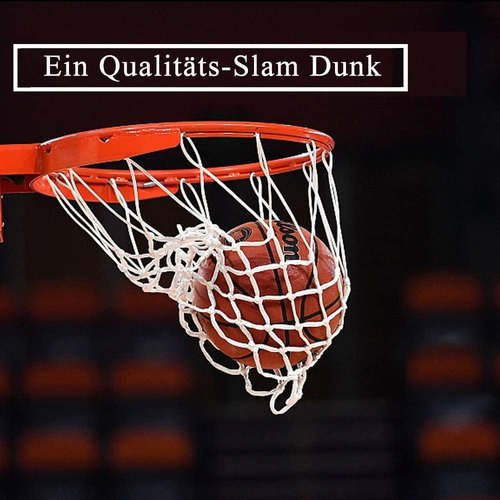 KATOP Premium Heavy-Duty Basketball Net Replacement - All-Weather, Anti-Whip Design | Fits Standard Rims, 12 Loops (White & Red)