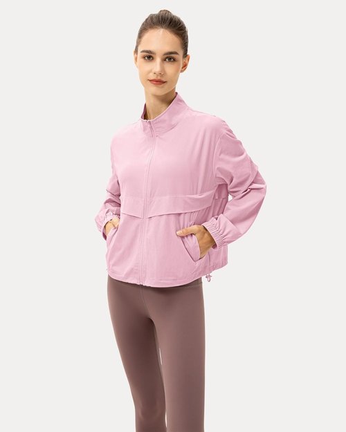 Locachy Women's Lightweight Zip-Up Athletic Jacket - Windproof & Sun Protection | Perfect for Outdoor Workouts