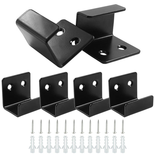 Moicstiy 6 Pack Wall Hanger Fastener, Stainless Steel Wall Mount Brackets Hook with 25 mm Inner Width Heavy Duty Tile Hangers for Ceramic Display (Black)