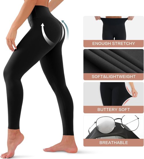 CHARMKING High Waisted Leggings - Soft Tummy Control, Non-See-Through Yoga Pants | Plus Size Options
