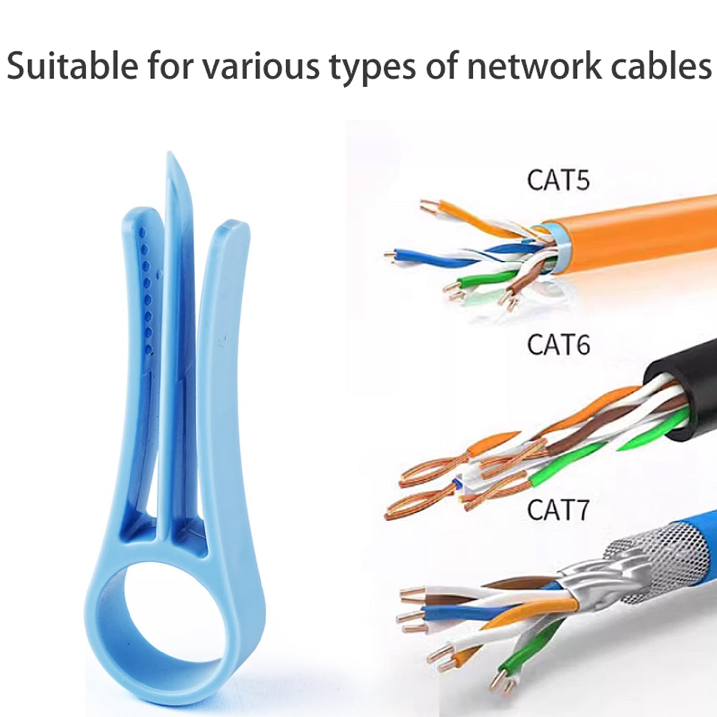 5 PCS Network Cable Untwist Tool,Wires Separator Tools, Wire Straightener Engineer Wire Straightener for CAT5/CAT5e/CAT6/CAT7 Wires Pair Separator Tools Quickly Easily Untwists (blue)