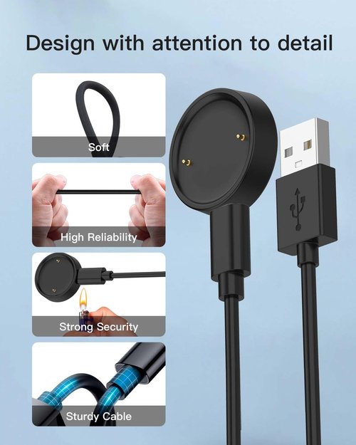 Charger Cable for Amazfit Active 2/Amazfit Active 2 Square,Replacement Magnetic Charging Cable for Amazfit Active 2 Square/Amazfit Active 2, Magnetic Fast Charging,3.3ft