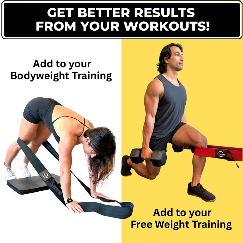 NT Loop Long Fabric Resistance Band with Door Anchor - Full Body Resistance Band for Working Out and Physical Therapy - Heavy Strength Exercise Band