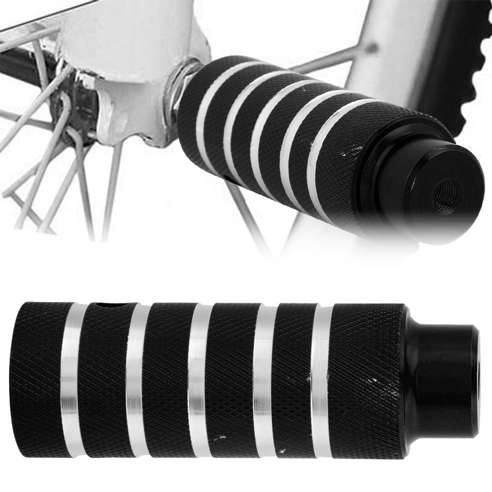 ASHATA Pegs for Mountain Bike, 1 Pair Metal Cycling Rear Stunt Pegs Footrest for Mountain Bike, 1.5x4.3 inch (Black)