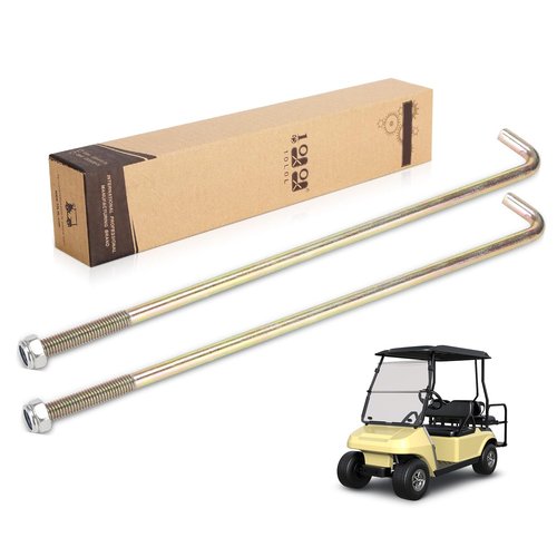 10L0L Golf Cart Battery Hold Down Rod 10.7" J-Bolt Nuts for Yamaha Gas All Models G22 Electric Clubcar Carryall Villager 6/8 OEM# 102845203 101668201 JN3-H2133-00-00 JN2-H2133-00, Pack of 2