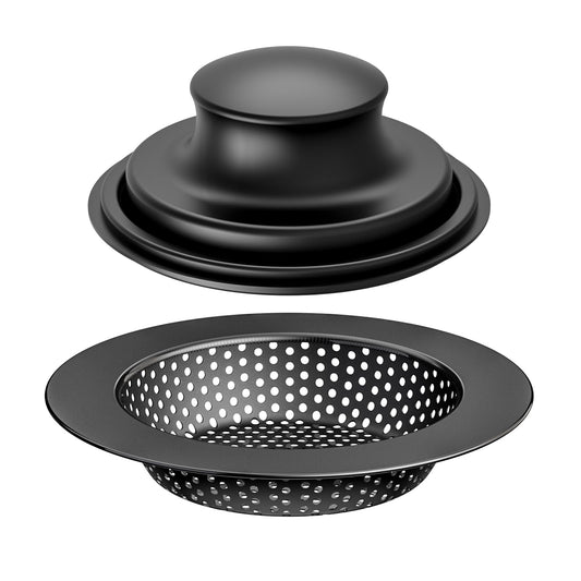 Huntorny 2PCS Kitchen Sink Drain Strainer and Stopper, Drain Catcher and Drain Protector for Kitchen Sink, Plug for Standard 3-1/2 Inch Garbage Disposal Sink Drain Cover