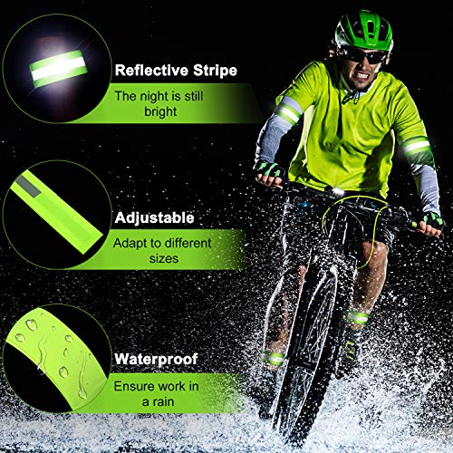 Reflective Running Gear Set - 4 Pcs Adjustable Wristbands