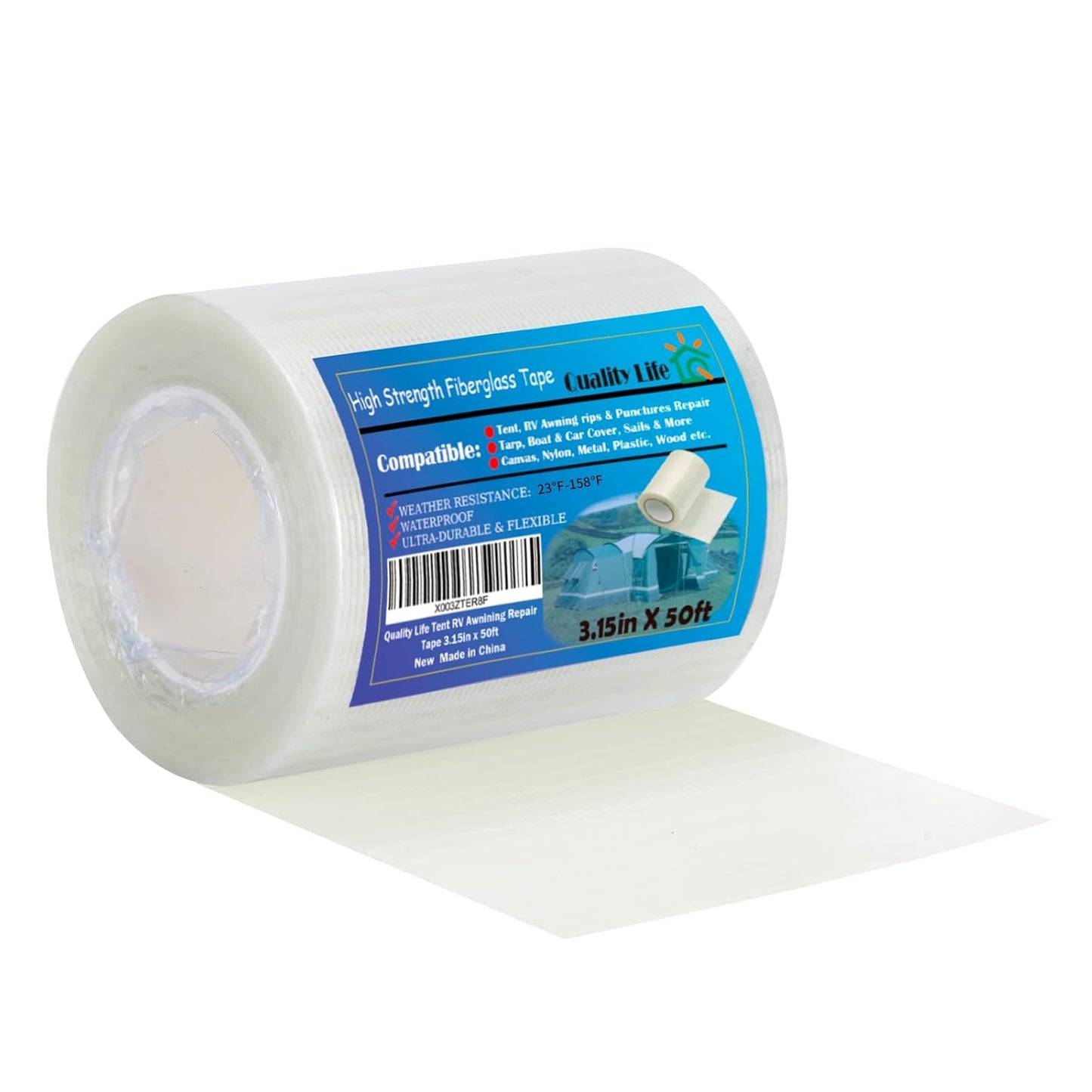 Regine Switzerland 50ft RV Awning Repair Tape - Waterproof, Durable, Multi-Purpose for Tents & Covers | 3.15in