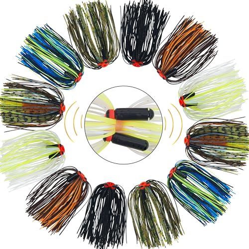 Silicone Spinnerbait Skirts Replacement Kit with Tube Rattles - 6pcs