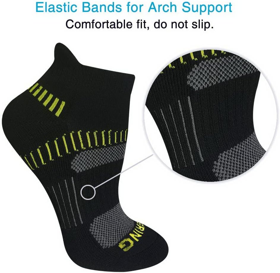 BERING Women's Cushioned Ankle Running Socks - 6 Pairs for Ultimate Comfort and Support