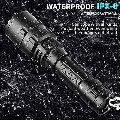BESTSUN Tactical Flashlights Rechargeable 3000 High Lumen Super Bright LED Flashlight 5 Modes Weapon Light with Picatinny Offset Mount and Pressure Switch, USB Cable Included