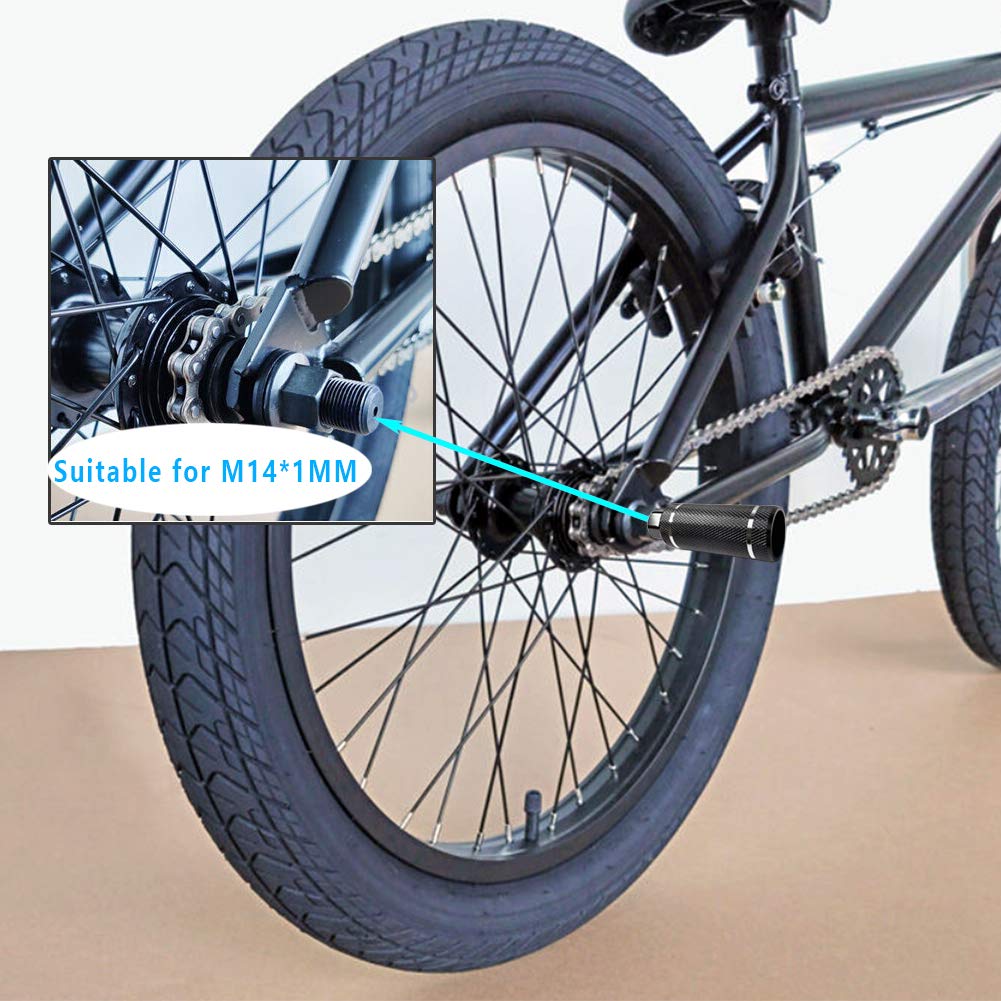 WADEKING WHW Bike Pegs,Suitable for 14mm Axles, Freestyle BMX Bicycles,Durable and Stylish Non-Slip (Black 2 Pieces)