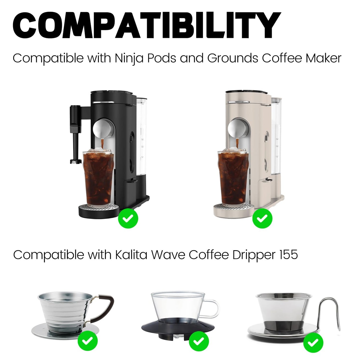 MIMORE Coffee Filters - 120 PCS Disposable Coffee Paper Filters for Ninja Pods and Grounds Single Serve Coffee Maker PB041, PB051 (Compatible with Kalita Wave Dripper 155)