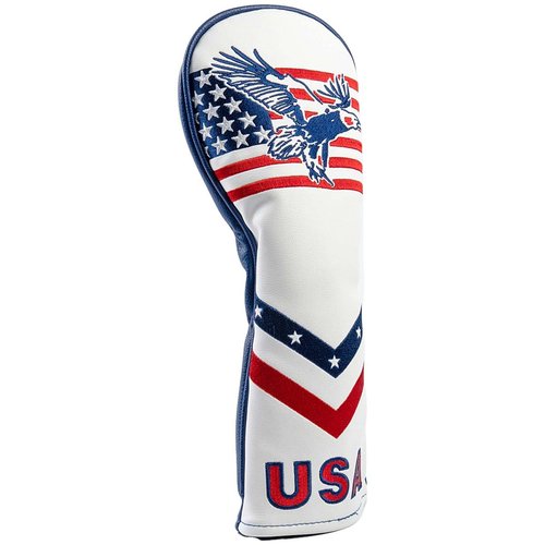 GOOACTION USA Eagle Golf Hybrid Headcover, American Stars Stripes Flag & Eagle Pattern Leather Protector | Waterproof & Universal Fit for On-Course Luck & Defense