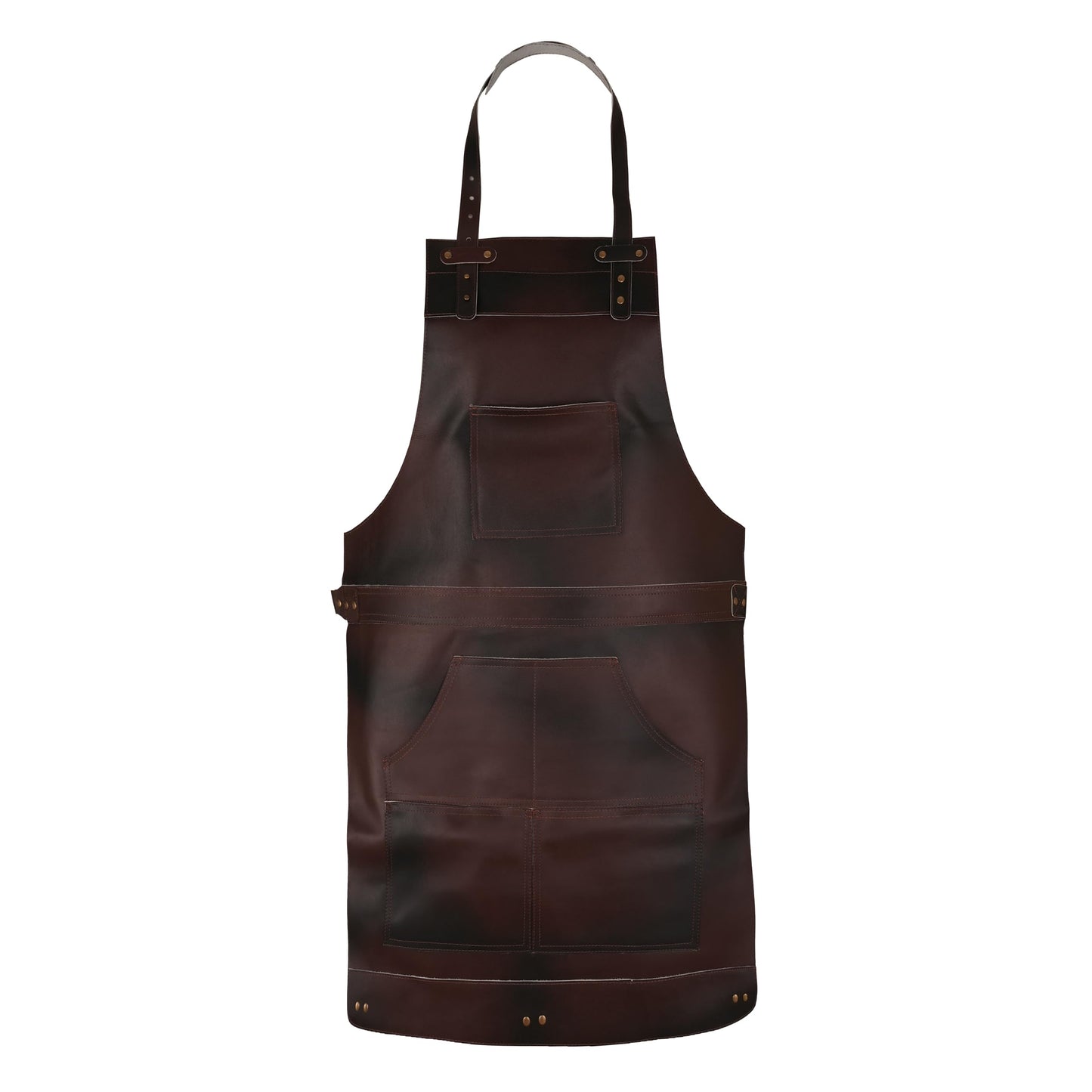 Tanner London Full Grain Leather Apron for Butcher, Barber, Woodwork, Cook, BBQ, Blacksmith, Dark Brown