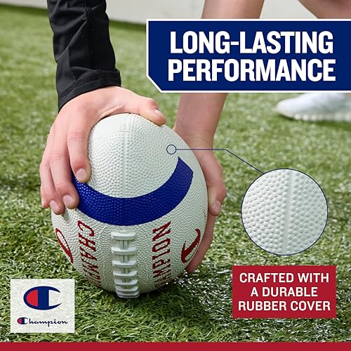 Champion Junior All-Weather Football - Turf & Mud Play, Includes Pump