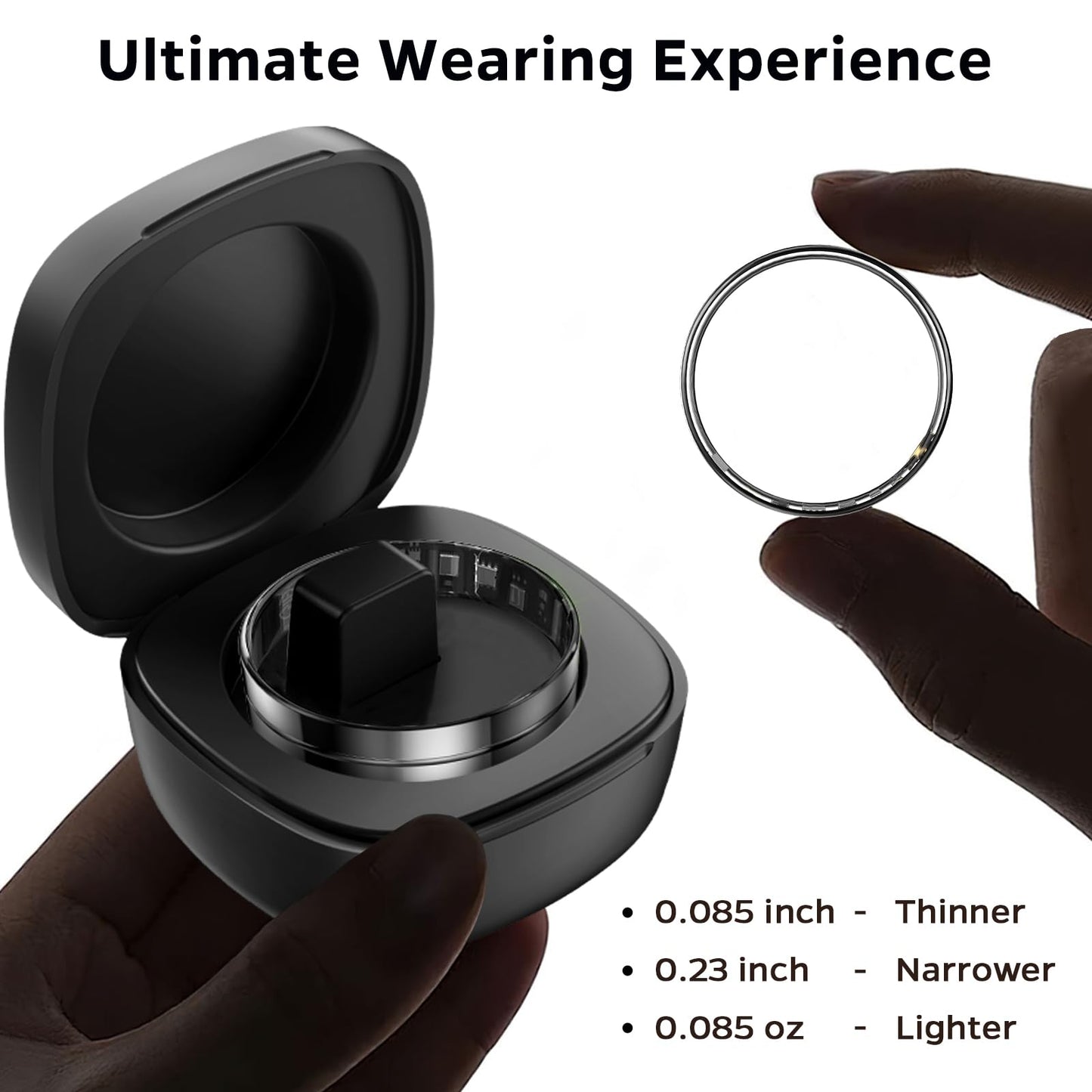 Emerhome Ultra-Thin Smart Ring for Women Men,Sleep Tracker Ring with Heart Rate, Waterproof Fitness Ring for Activity Monitoring/Steps/Calories,No Subscription Fee,for iSO & Android (Glod,10#)