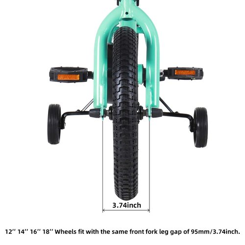 JOYSTAR 12 Inch Kids Bike Front Wheels Replacement with 12 Inch Air Rubber Tire Black Don't Fit with Huffy Bike