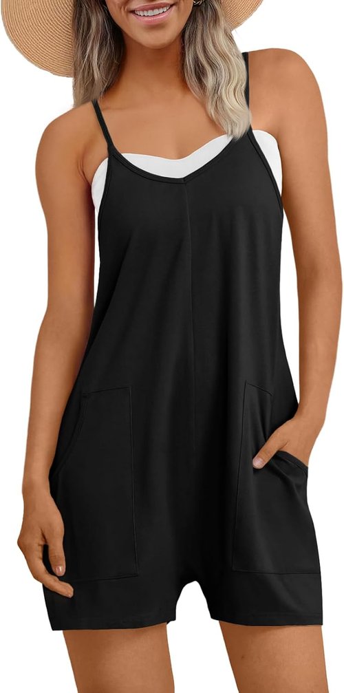 AUTOMET Women's Summer Romper - Casual Soft Jumpsuit for Beach Vacations | Cute Shorts Overalls