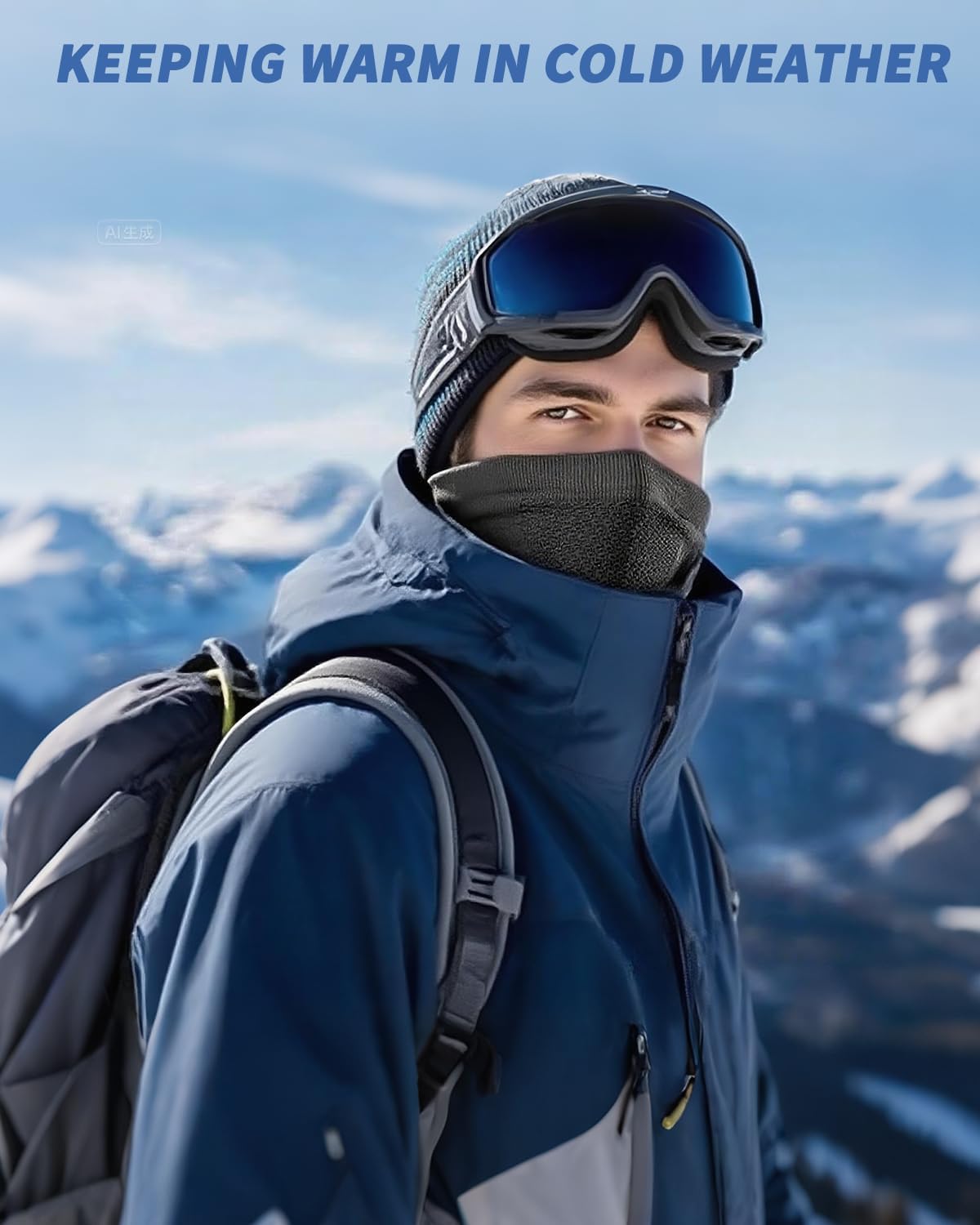 Skiennix Winter Neck Gaiter | Windproof Face Cover Mask for Men & Women - Cold Weather Sports