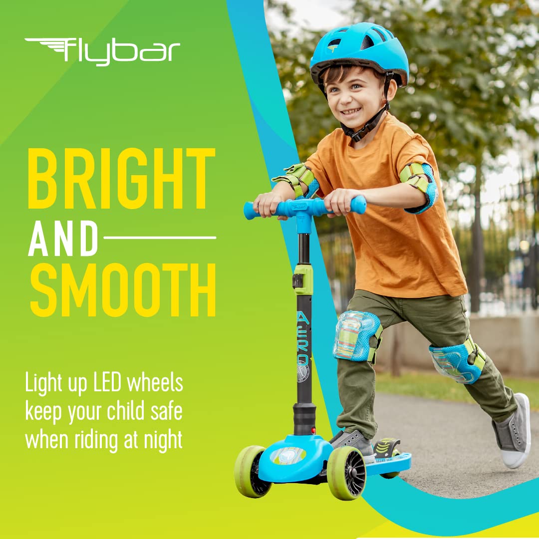 Aero Toddler, Kids Scooter – 3 Wheel Scooter, Adjustable Handles, LED Wheels, Rear Brake, Durable, Folding Scooter, Easy Grip Deck, Outdoor Toys, Kick Scooters for Boys and Girls, Ages 3 and Up