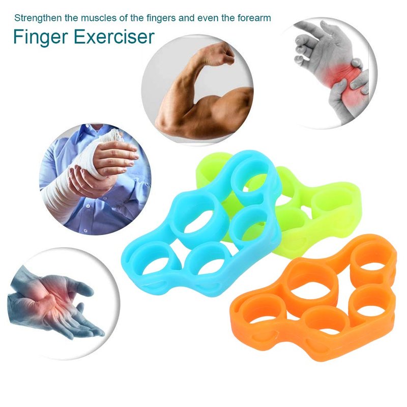 Finger Exerciser, Hand Grip Strengthener, (3PCS) Grip Strength Trainer Forearm Grip Workout, Finger Stretcher, Relieve Wrist & Thumb Pain, Carpal Tunnel, Great for Rock Climbing and More, Hand Gr