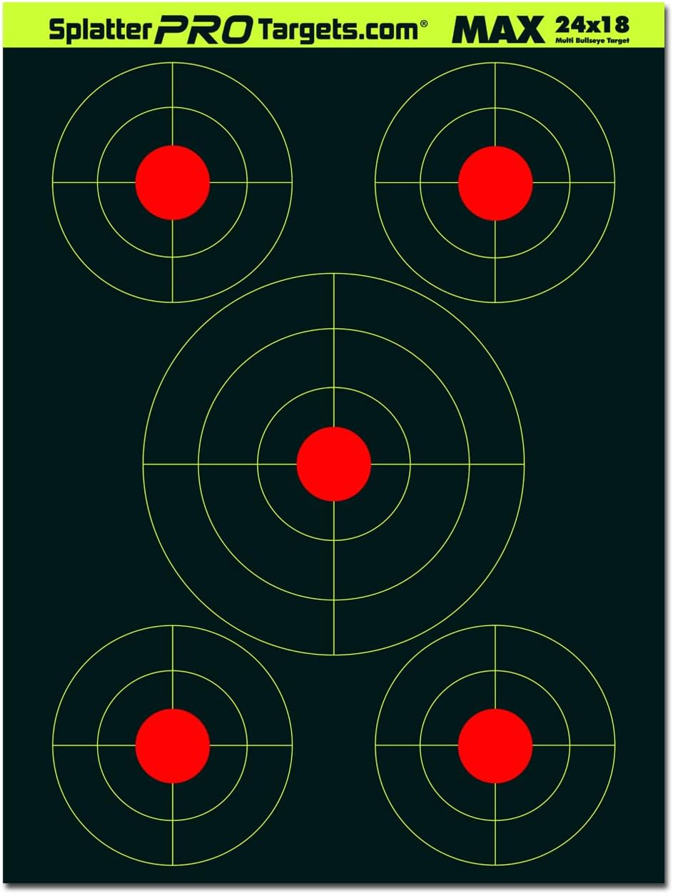 Splatter Targets by [Brand Name] - 18x24 Extra Large, Bright Fluorescent Yellow & White, Fully Reactive for Easy Shot Visibility