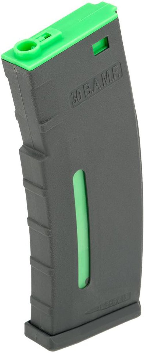 Evike Airsoft - BAMF 190rd Polymer Mid-Cap Mag for M4-Style Series Airsoft AEGs (Color: Bio-Hazard/Single Mag)