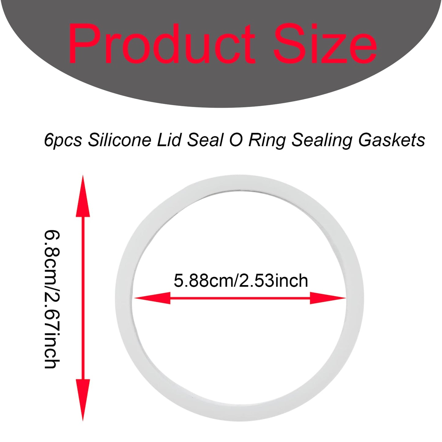 Dakexiong 6 Pcs Silicone Lid Seal O Ring Sealing Gaskets Replacement Parts Compatible with Owala, Bottle O Seal Ring Replacement for Owala FreeSip, White