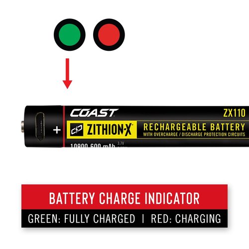 Coast ZX110 Micro-USB Rechargeable Battery