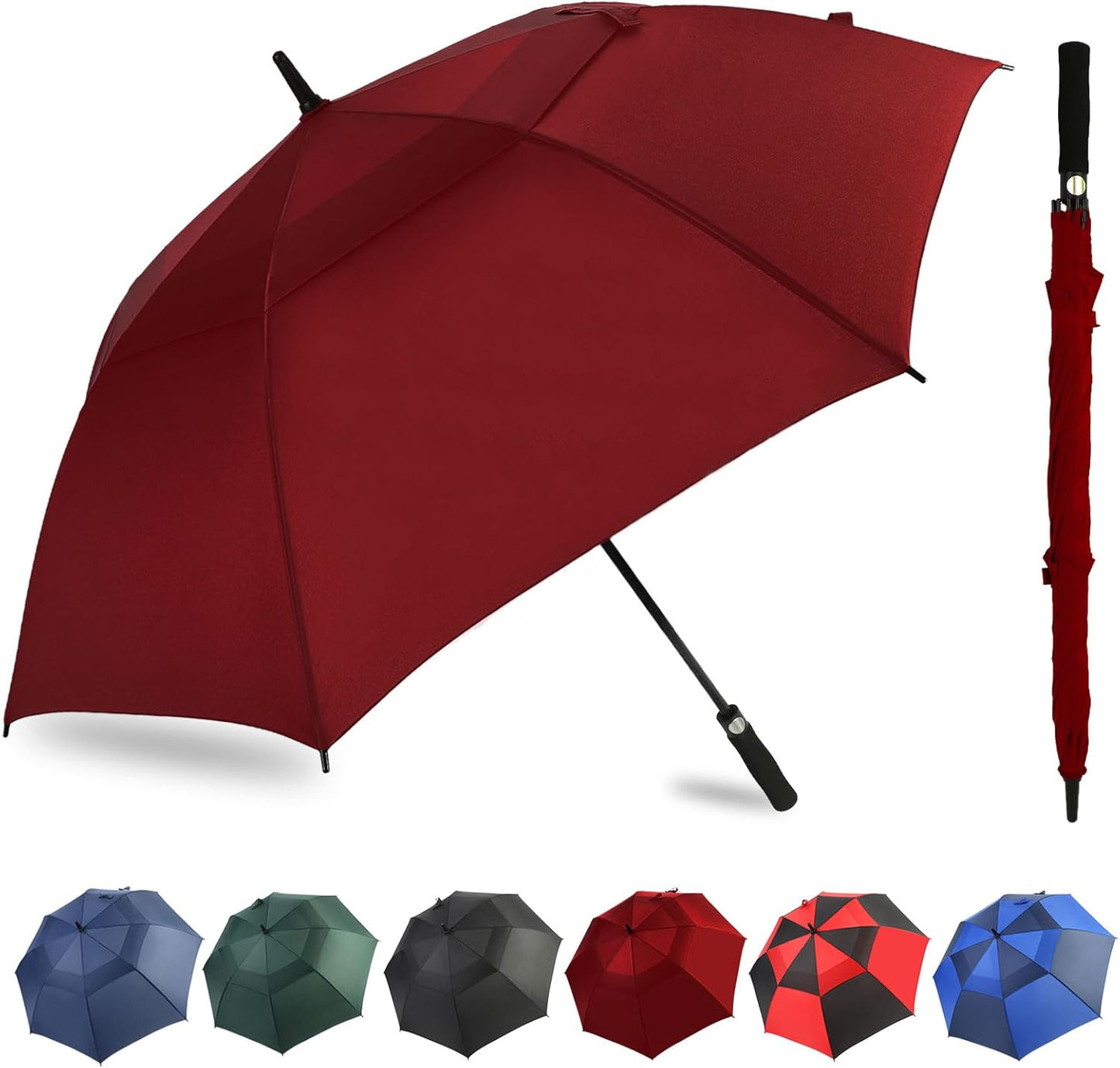 ZDSSM Automatic Open Golf Umbrella - Extra Large 54/62/68/72 Inch Double Canopy | Windproof & Waterproof