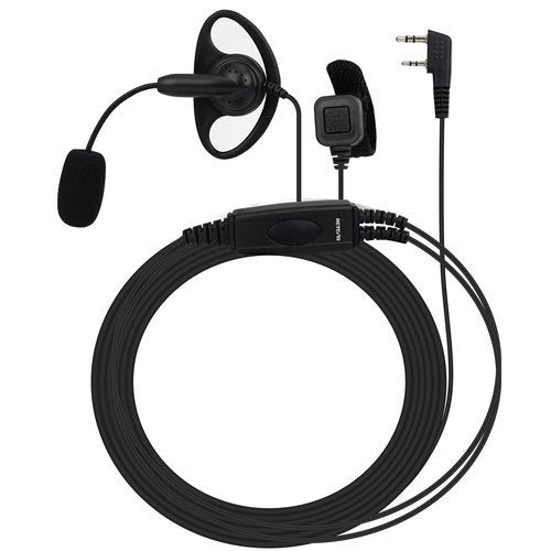Retevis Walkie Talkie Earpiece with Boom Mic, for RT22 RT68 RT21 H-777 RT27 RT86A RT86S, Compatible with BAOFENG 888S Kenwood Pxton Two Way Radio, 2 pin Referee Headset for Football Game(1 Pack)