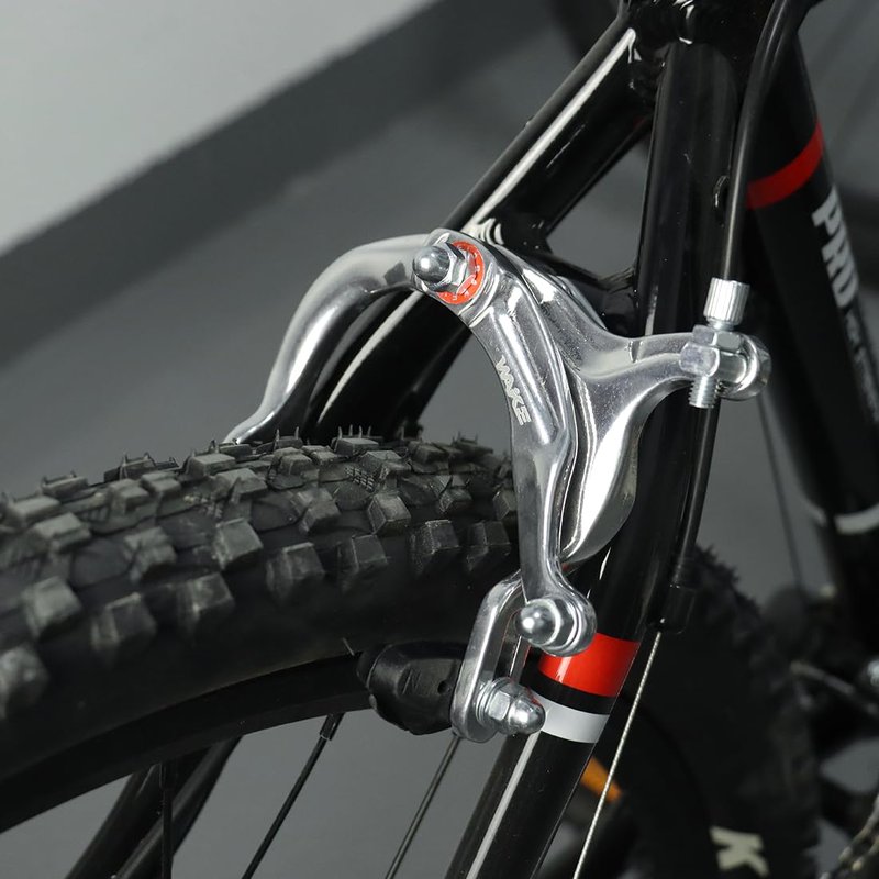Bike Brakes Calipers, Bicycle Rim C Type Brake Sets, Front and Rear Side Pull C Caliper Brake with 48mm Pads and 4.33In Long Arm Fit for Most Road Bicycle, 1 Pair, Silver