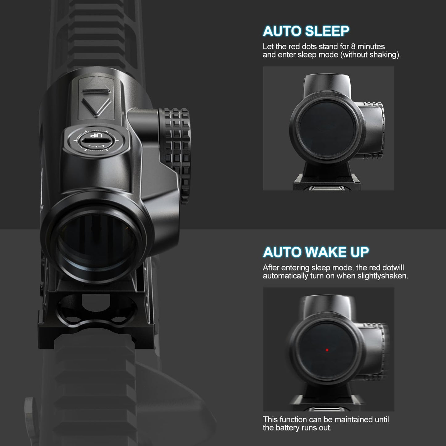 Feyachi V90 Red Dot Sight 2 MOA Compact Red Dot Scope Waterproof Shake Awake Rifle Scopes 1 x 25mm .75” Riser Mount