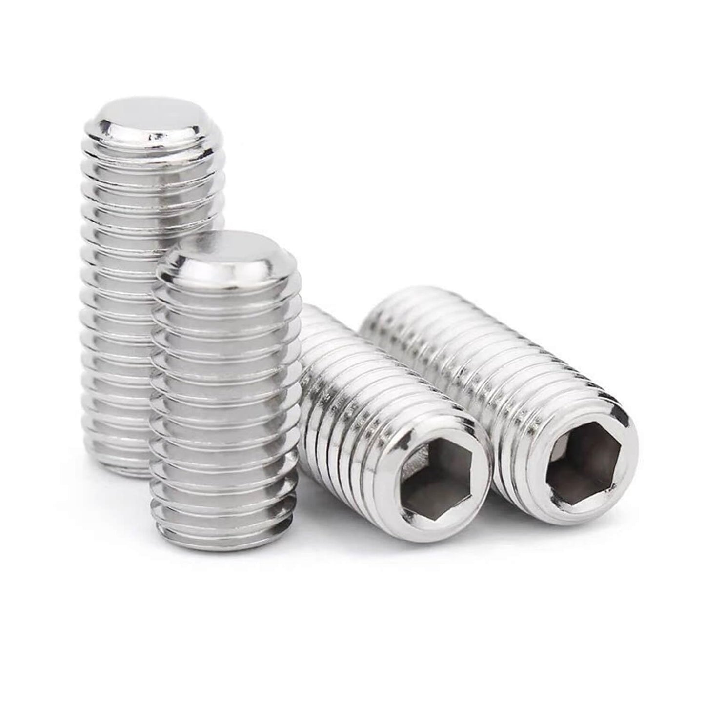 3/8-16 x 1'' (10 Pack) Set Screws, 304 Stainless Steel 18-8, Internal Hex Head Allen Drive Cup Point Screws (with Hex Key Wrench)