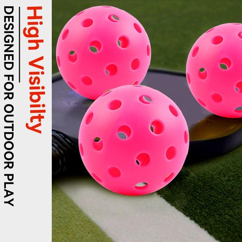 Fizzazzle Pickleball Balls 12 Pack, 40 Holes Outdoor Pickleball Balls, USAPA Standard, High Bounce & Durable, Championship Grade, Pink