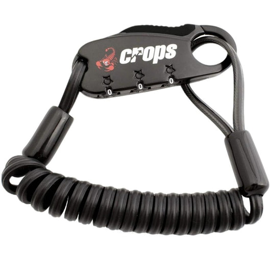 CROPS Q-BIRO MINI Compact Bike Lock Cable, 3 ft, Black Anti-Theft 3-Digit Resettable Combination Lock with a Shape-Memory Coiled Cable and BIROTATION Technology; Great Option for Road Cyclists