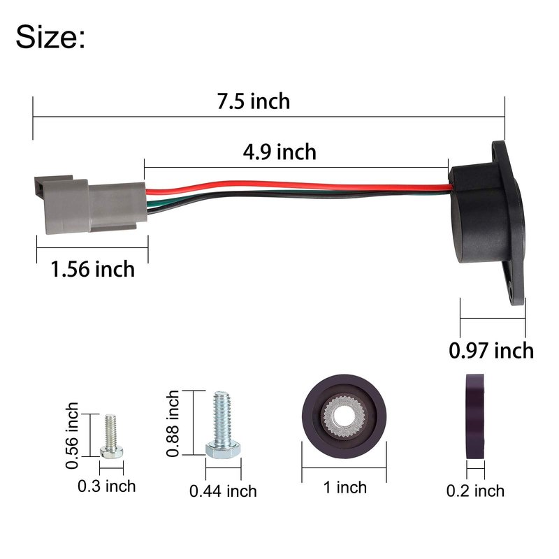 10L0L (High Speed Magnet) Speed Sensor for Club Car IQ DS and Precedent 2004-up 48V Electric Golf Cart with ADC Motor, OEM# 102704901 102265601