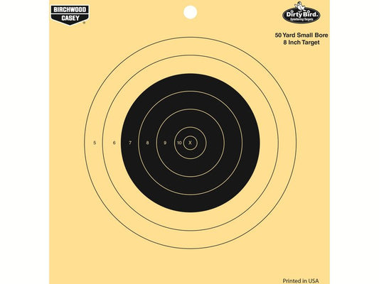 Birchwood Casey Dirty Bird White Splattering Bore Reactive Targets for Indoor and Outdoor Use, 8" 50 Yard Small BORE - 25 Targets
