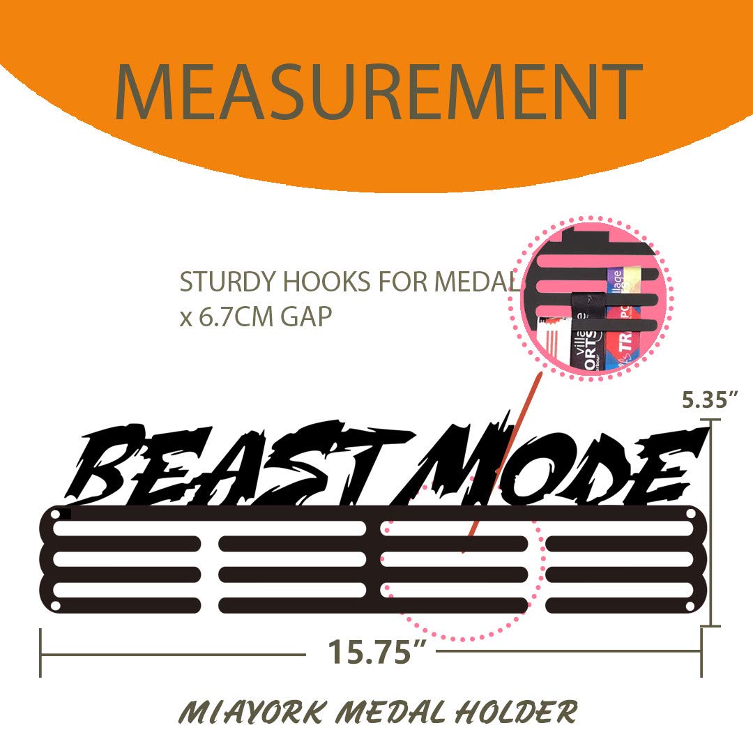 Medal Holder Display Hanger Rack Frame for Over 40 Medals-Beast Mode