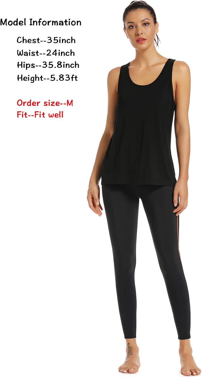 Muzniuer Women's Yoga Tops - Cute Open Back Activewear Sports Shirt for Gym Workouts