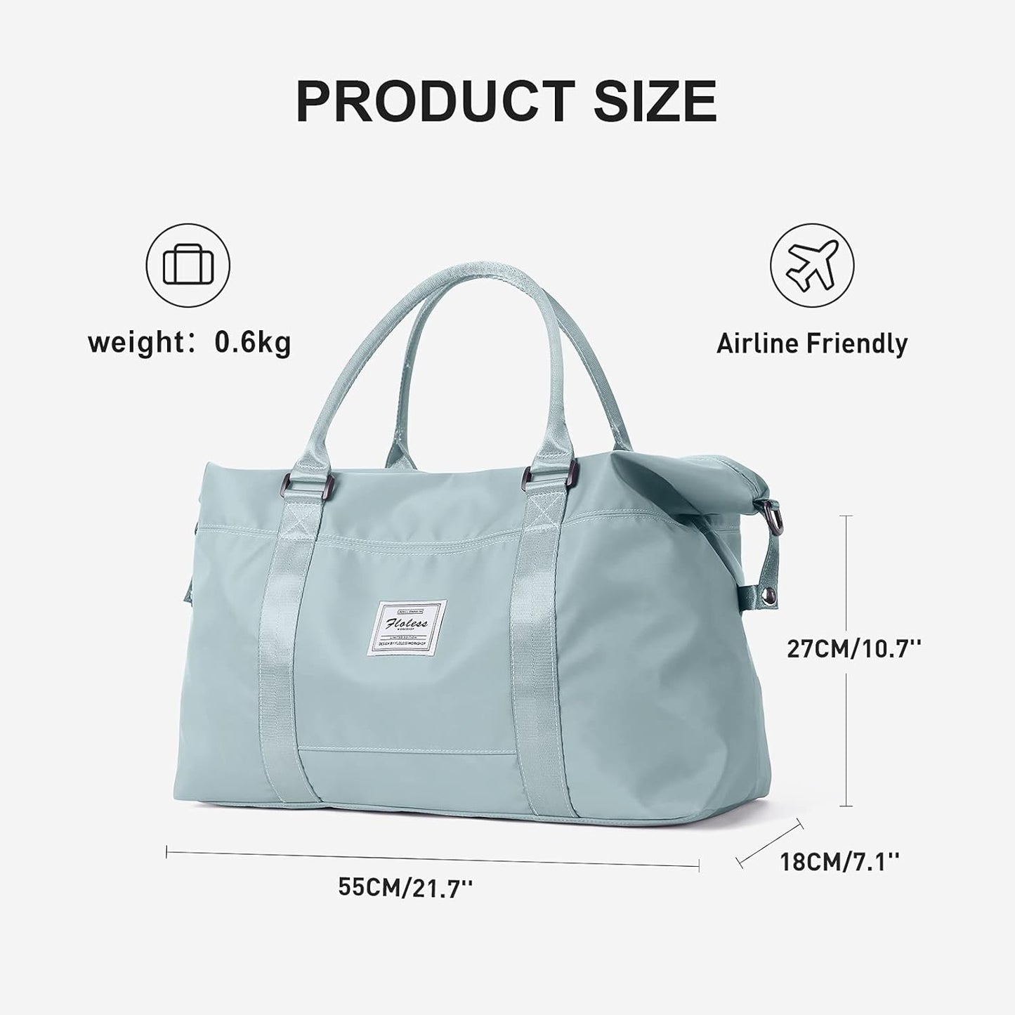 Skiennix Sport Travel Duffle Bag - Large Waterproof Gym Tote for Women | Weekender Carry-On with Wet Pocket
