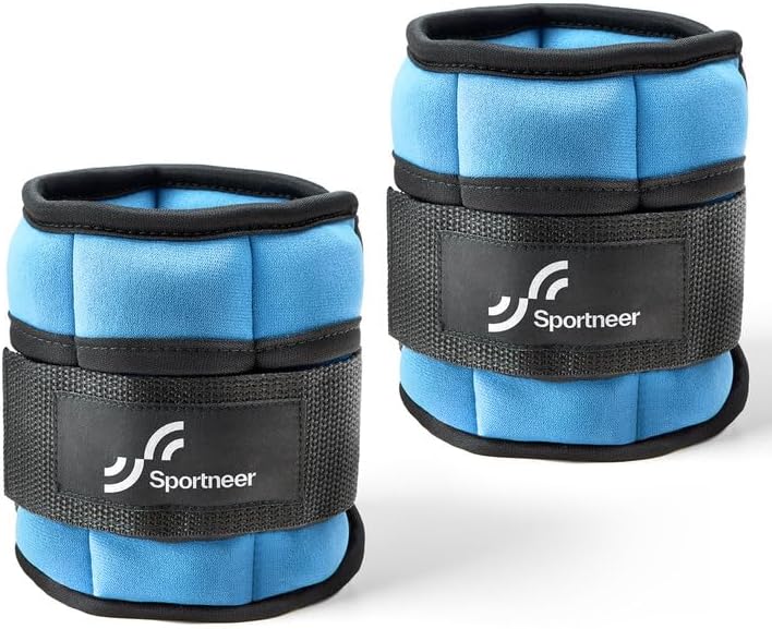 Sportneer Adjustable Ankle Weights - Comfortable Neoprene Leg Weights (2-10 lbs) for Walking, Running & Yoga
