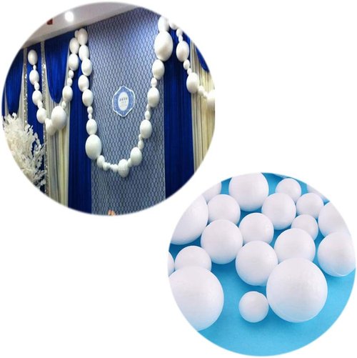 Hesmartly 50-Pack White Craft Balls - Smooth Round Foam Balls for DIY Decorations | 1-Inch Size